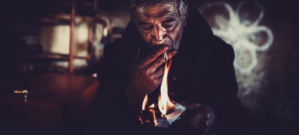 Old Man's Burning Light by Koki Jovanovic — canvas wall art
