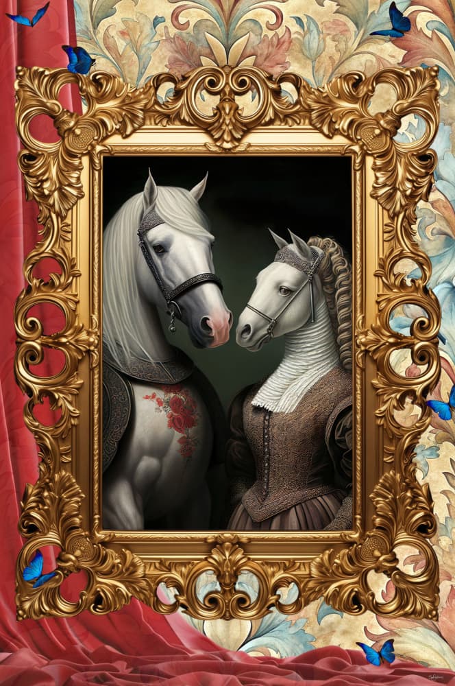 Regal Horse Couple by Sue Skellern — canvas wall art