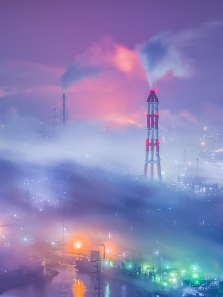 Misty Industrial Night by Kobayashi Tetsurou — canvas wall art