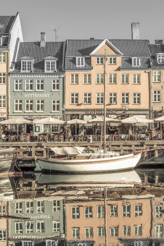 Sailboat Nyhavn Reflections by Melanie Viola — canvas wall art