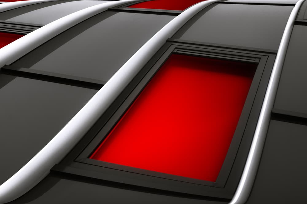 Red Panel Skylights by Marc Huybrighs — canvas wall art