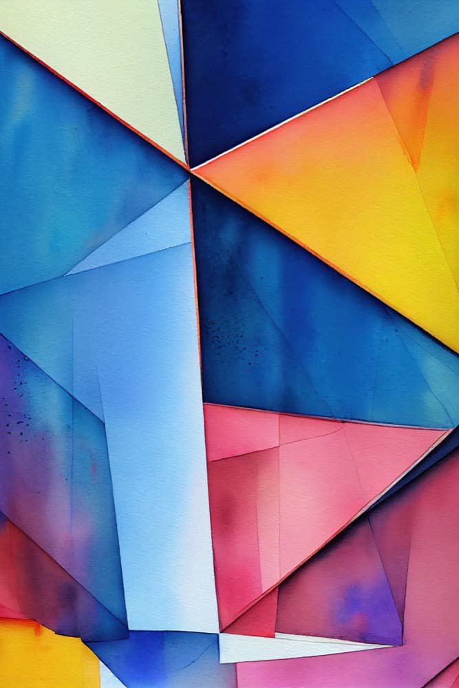 Colorful Abstract Triangles by Mauro — canvas wall art