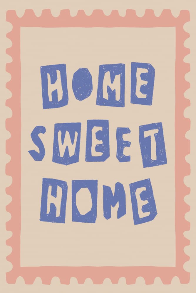 Home Sweet Home Typography by Melloi Art Prints — canvas wall art