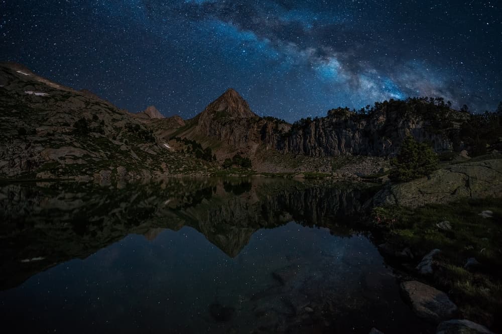 Milky Way Mountain Reflection by David Martin Castan — canvas wall art
