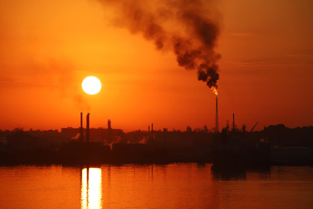 Industrial Sunset Glow by Hans-Wolfgang Hawerkamp — canvas wall art