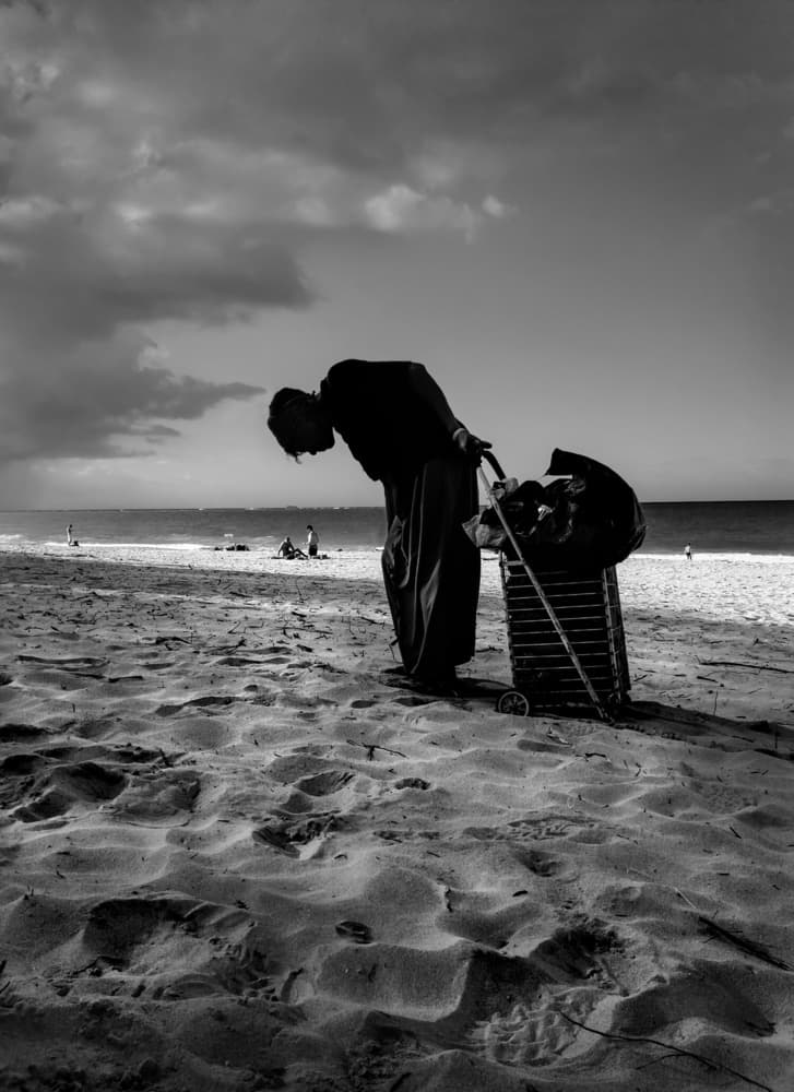 Solitary Beach Walker by Holger Goehler — canvas wall art