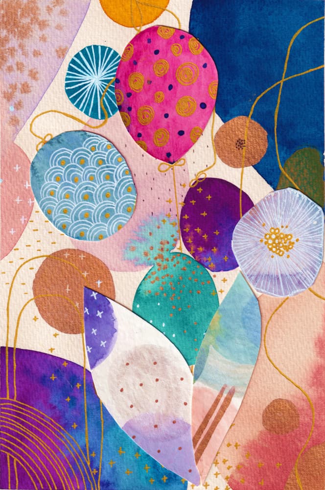 Vibrant Festive Balloons by Camille Contini — canvas wall art