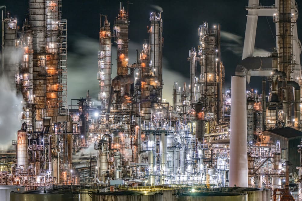 Glowing Industrial Night by Kobayashi Tetsurou — canvas wall art