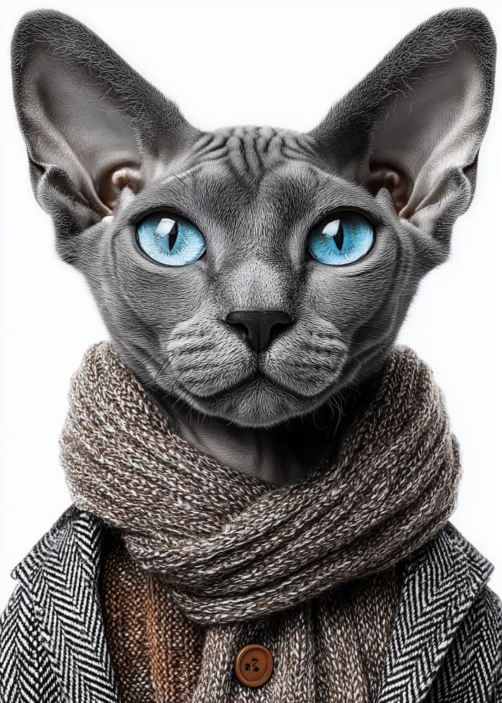 Dapper Sphynx Cat by Justyna Jaszke — canvas wall art
