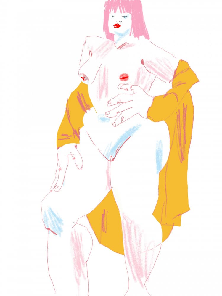 White And Yellow Nude by Francesco Gulina — canvas wall art