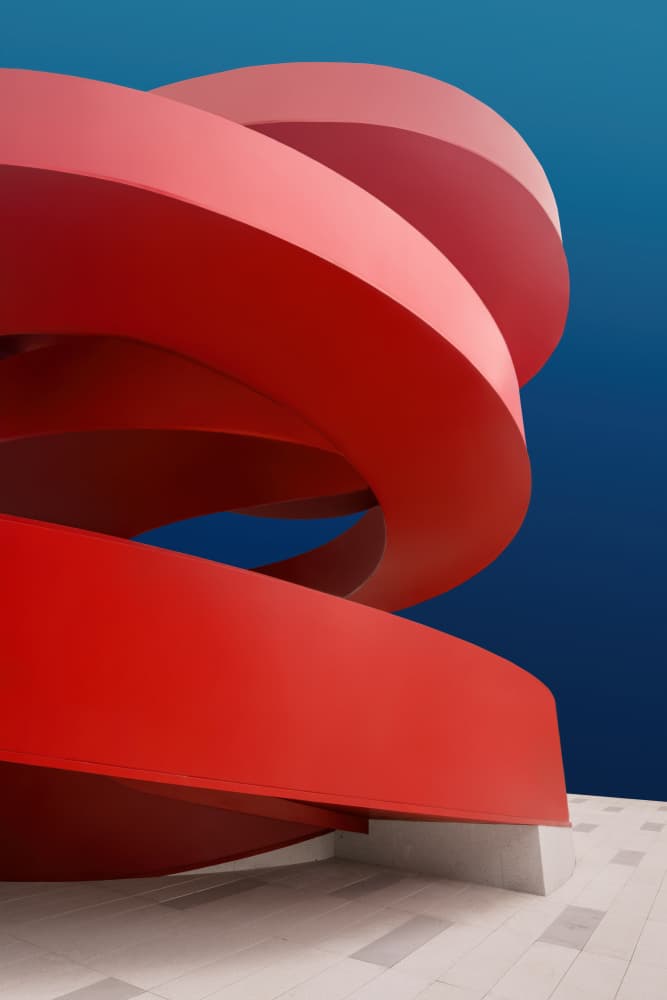 Vibrant Red Spiral by konglingming — canvas wall art