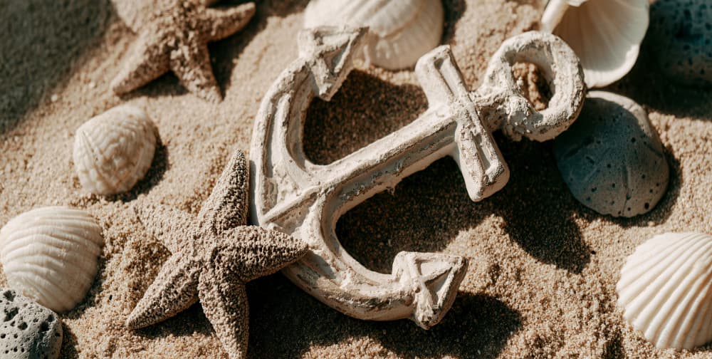 Sandy Beach Treasures by Treechild — canvas wall art