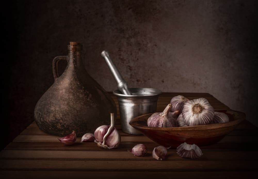 Rustic Garlic Still Life by Margareth Perfoncio — canvas wall art