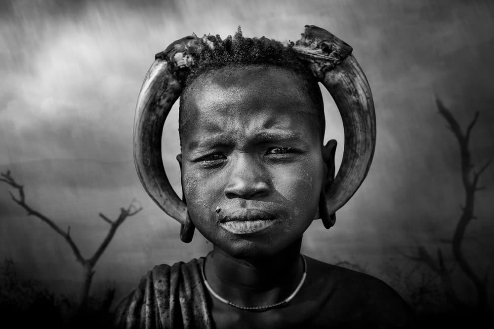 Tribal Boy Tusks by Svetlin Yosifov — canvas wall art