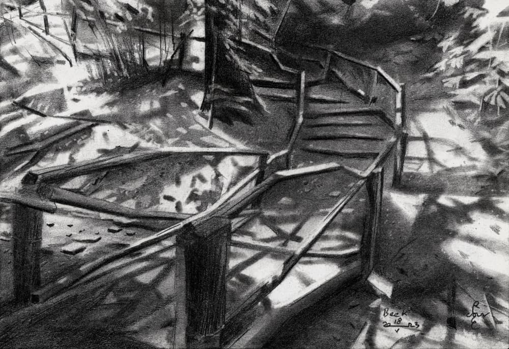 Winding Forest Stairs by Corné Akkers — canvas wall art