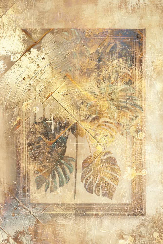 Golden Tropical Foliage by Rafal Kulik — canvas wall art