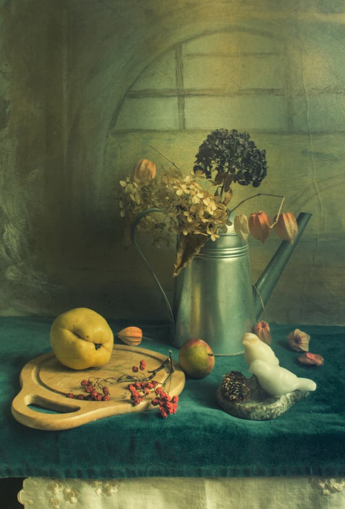 Autumn Still Life with Quince by UstinaGreen — canvas wall art