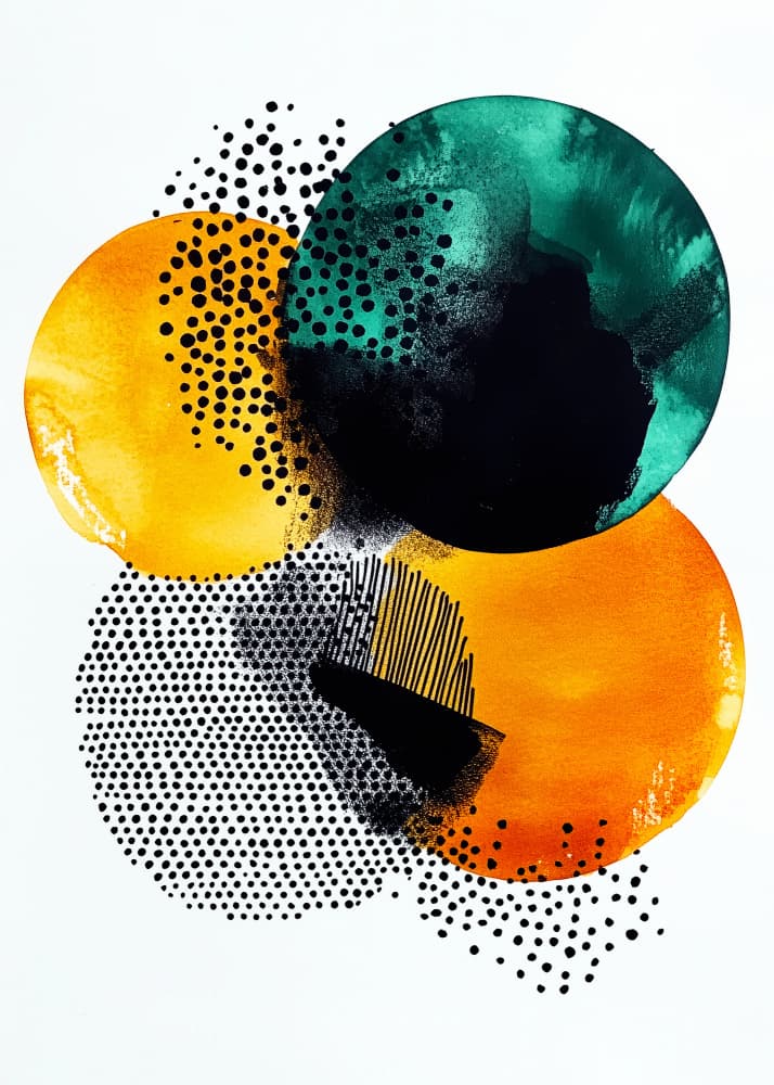 Vibrant Abstract Circles by Justyna Jaszke — canvas wall art