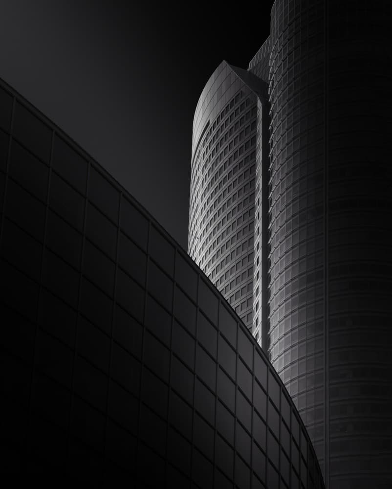 Sleek Architectural Curves by Yasuhiro Takachi — canvas wall art