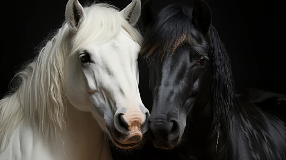 Elegant Horse Companions by Bilge Paksoylu — canvas wall art