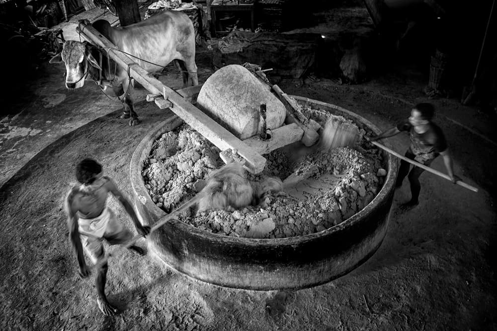 Traditional Mill Grinding by Gunarto Song — canvas wall art