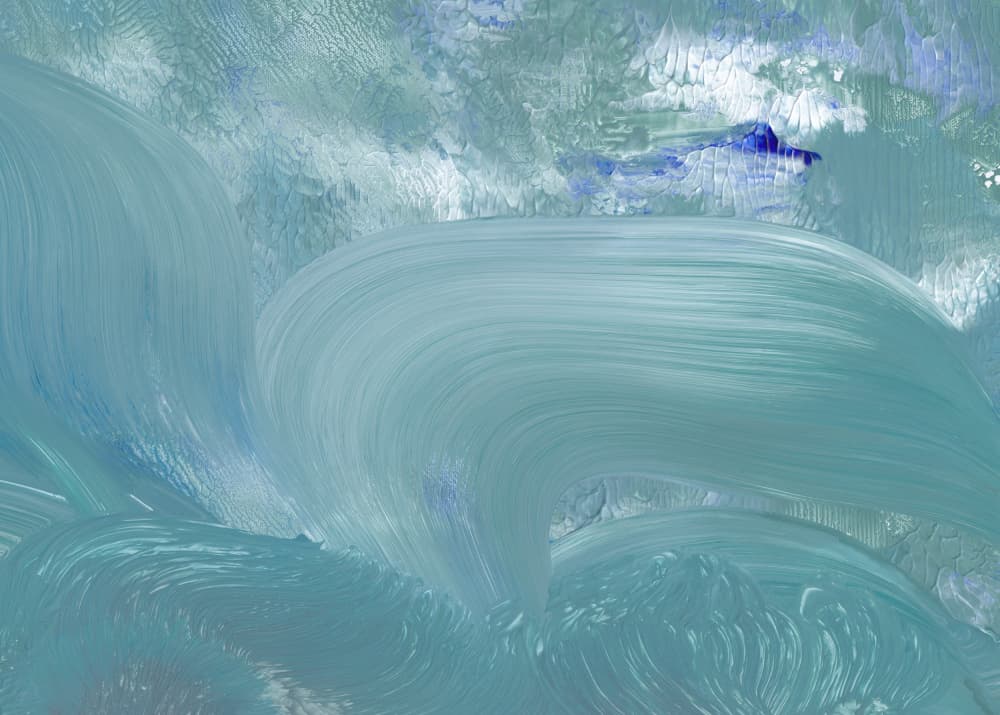 Blue Fluid Waves by Maira Ribena — canvas wall art