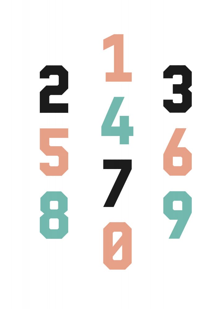 Colorful Geometric Numbers by kathrinmay — canvas wall art