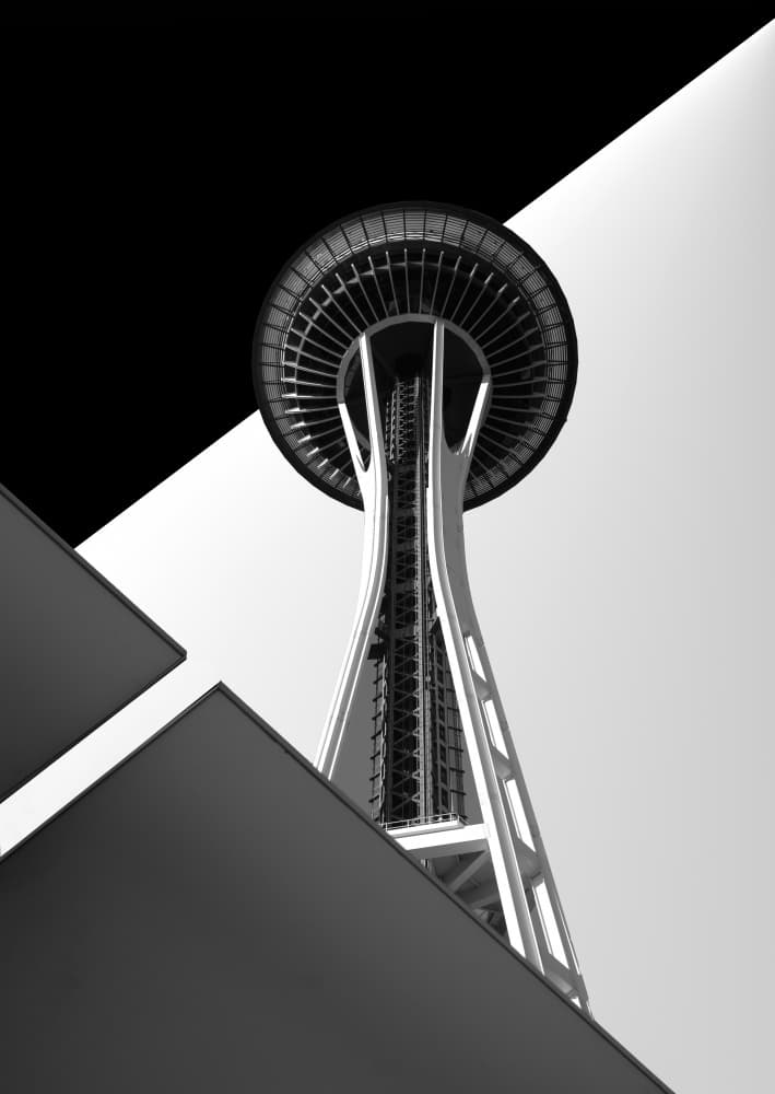 Space Needle Stark Contrast by Catherine Wang — canvas wall art