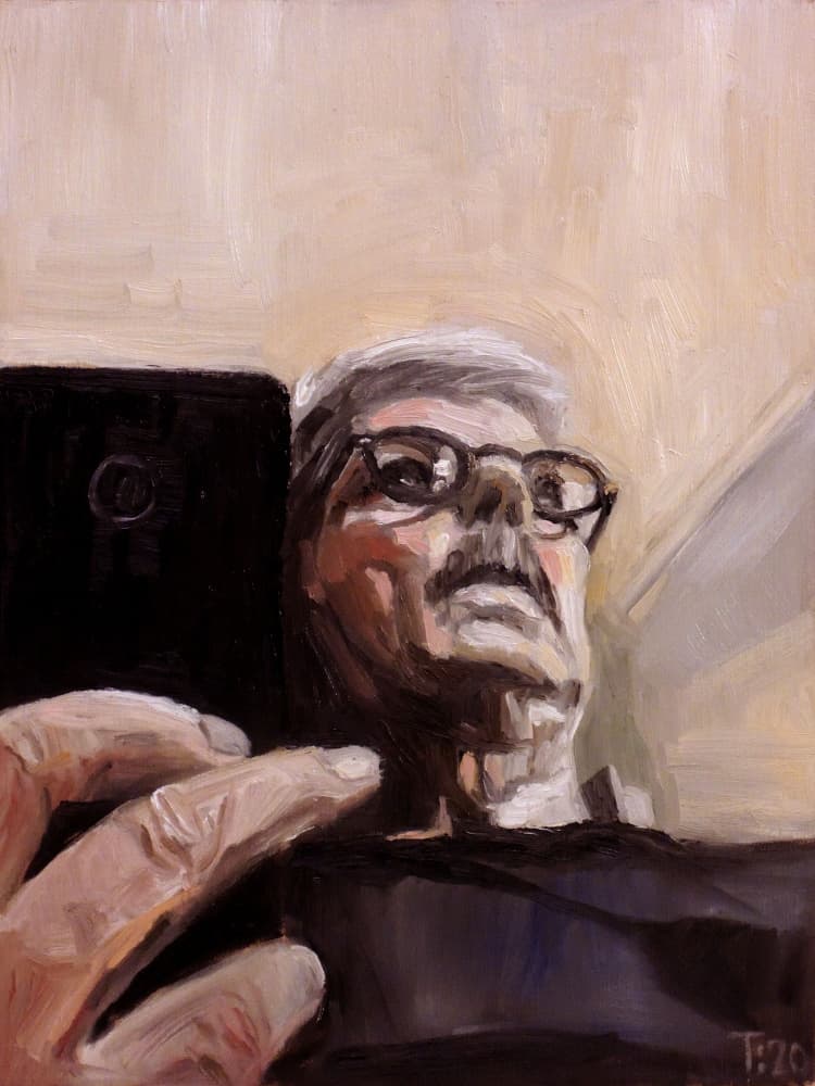 Painted Selfie Portrait by Tore Bahnson — canvas wall art