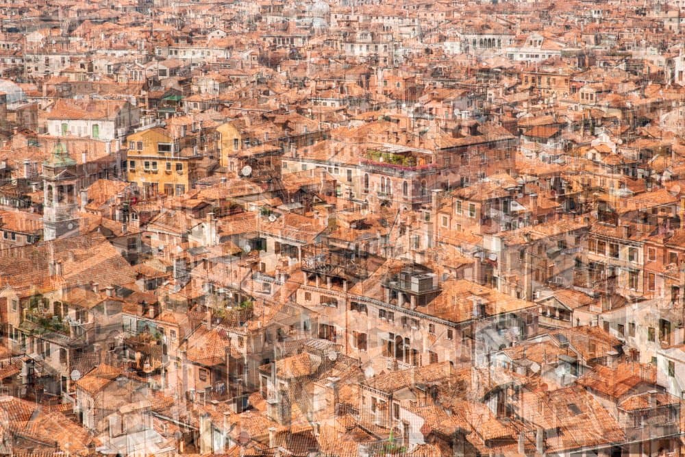 Terracotta City Rooftops by Cindy Liu — canvas wall art