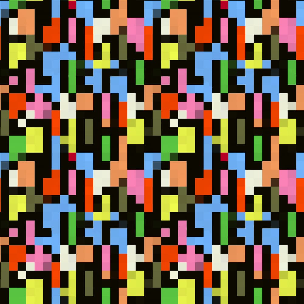 Vibrant Pixel Blocks by Josie George — canvas wall art