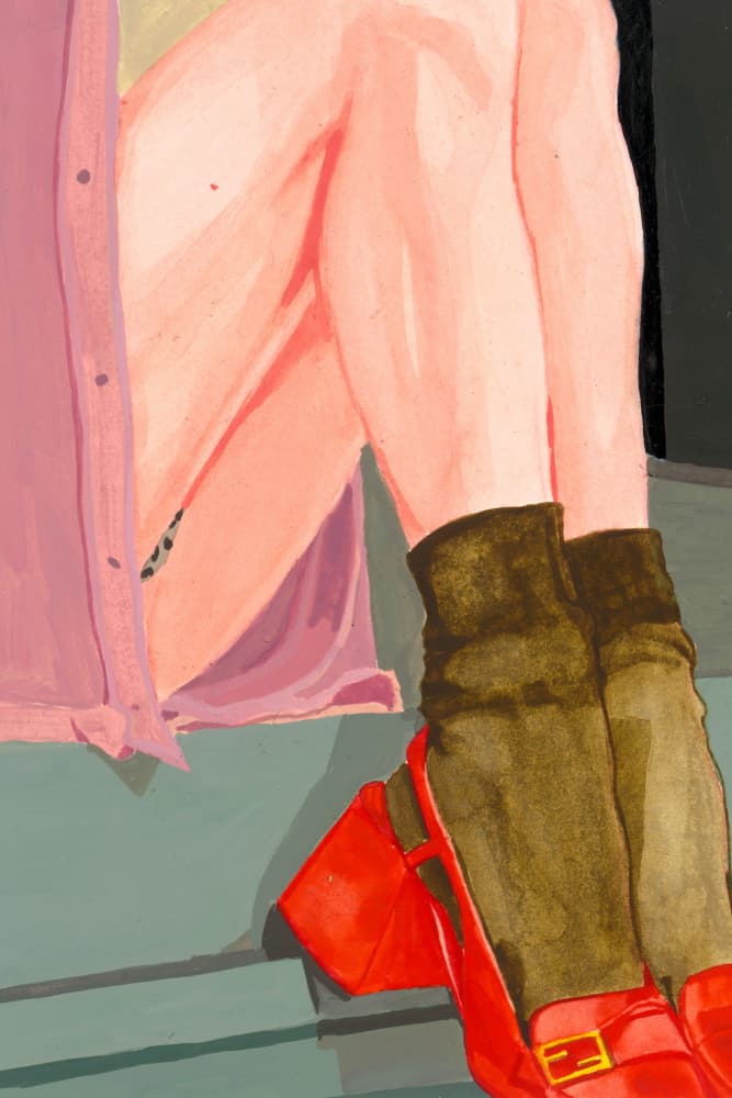 Colorful Legs Red Shoes by Sophia Novosel — canvas wall art