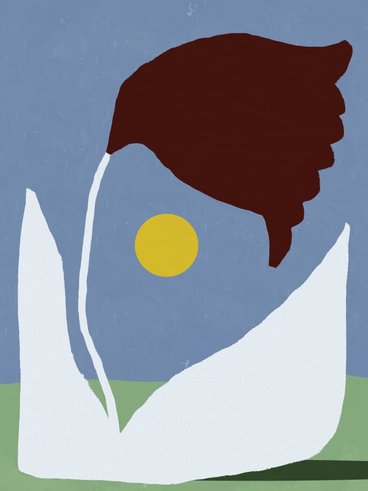 Abstract Flower Sun by Little Dean — canvas wall art
