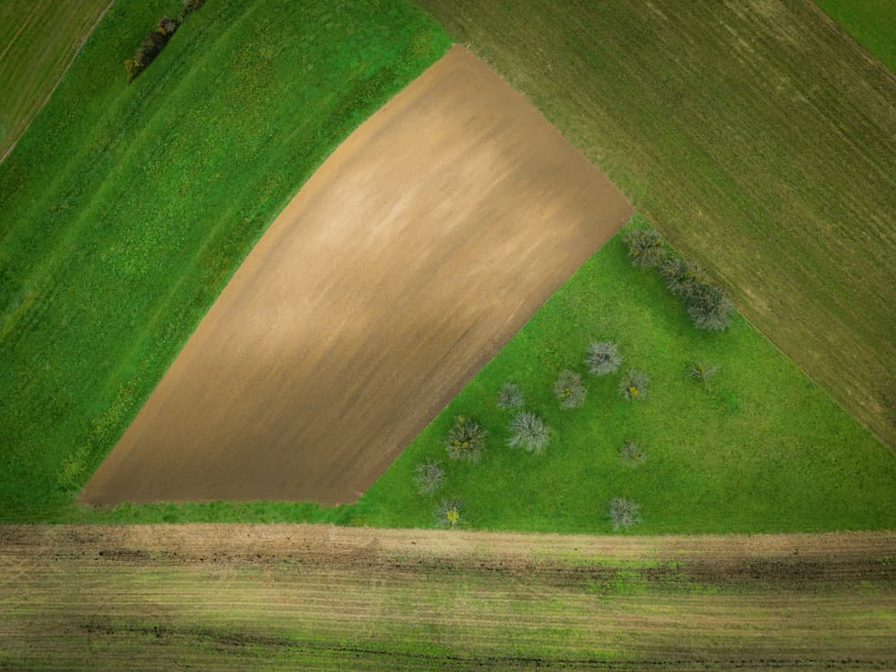 Aerial Farm Landscape by Primož Kožuh — canvas wall art