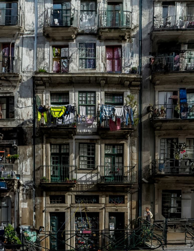 Porto Laundry Balconies by Corinne Spector — canvas wall art