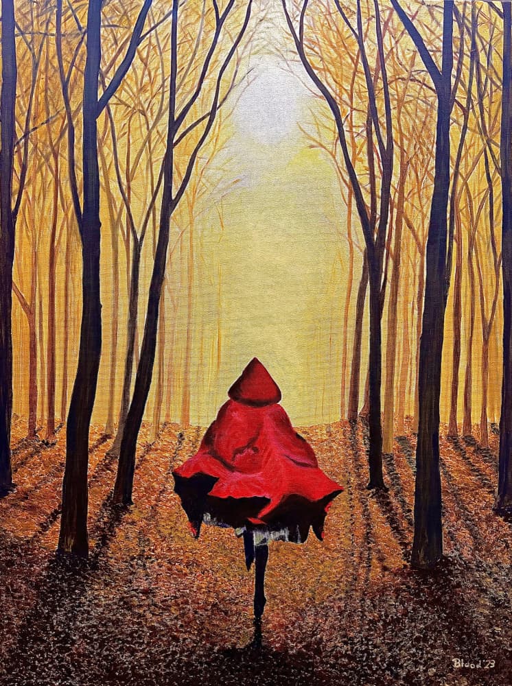 Red Hood Forest Path by Tom Blood — canvas wall art