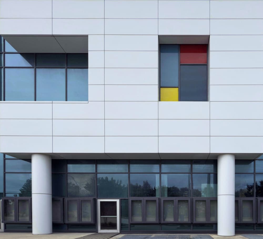 Modern Colorful Facade by Molly Fu APA — canvas wall art