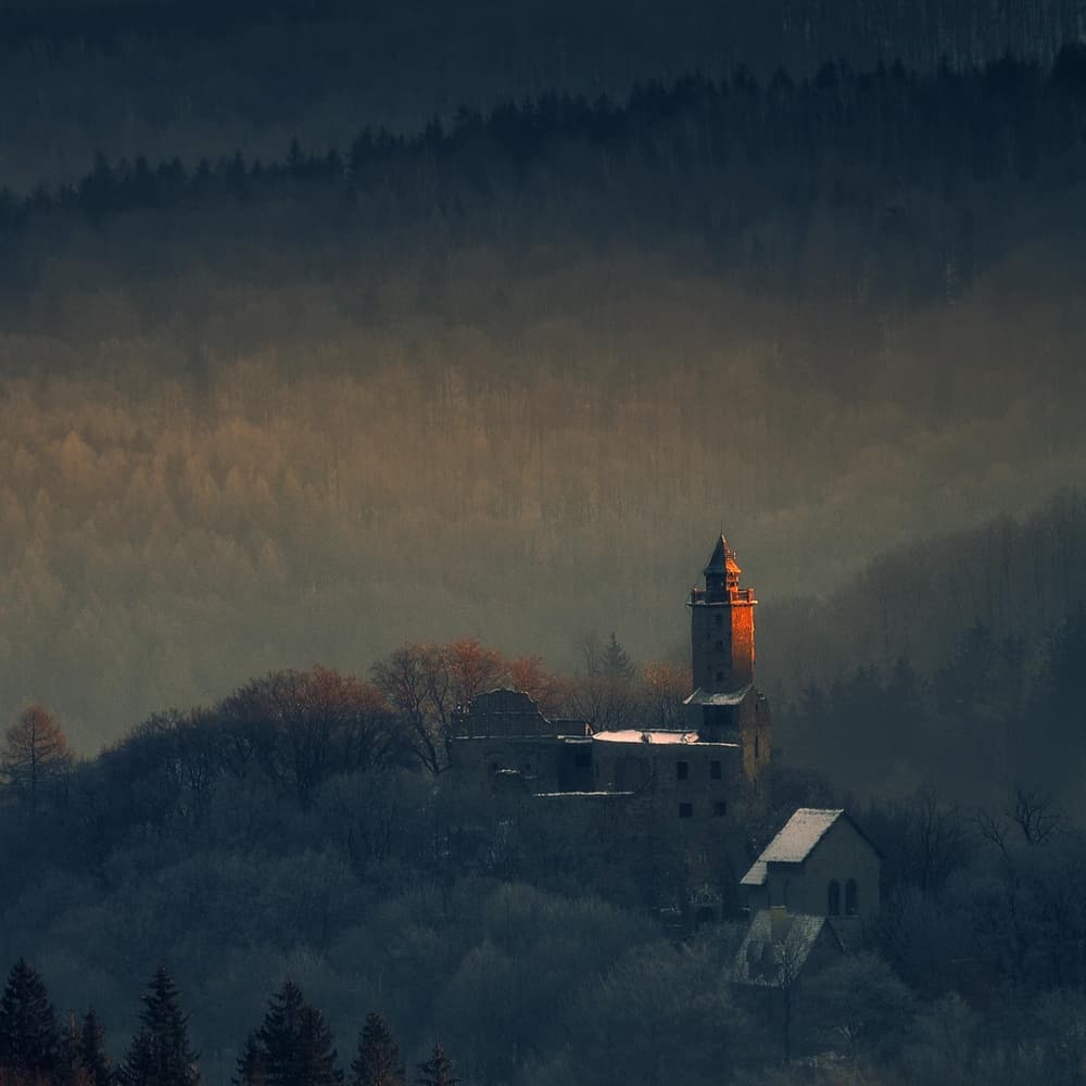 Golden Tower Forest Castle by Izabela Laszewska-Mitrega / Darek Mitręga — canvas wall art