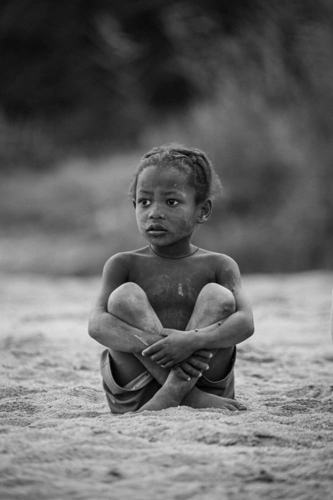 Pensive Child Portrait by António Carreira — canvas wall art