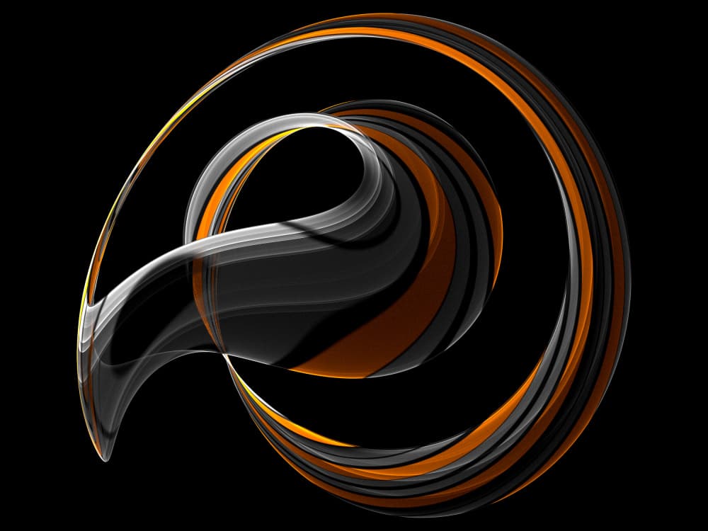 Sleek Orange Swirl by Mystic Number — canvas wall art