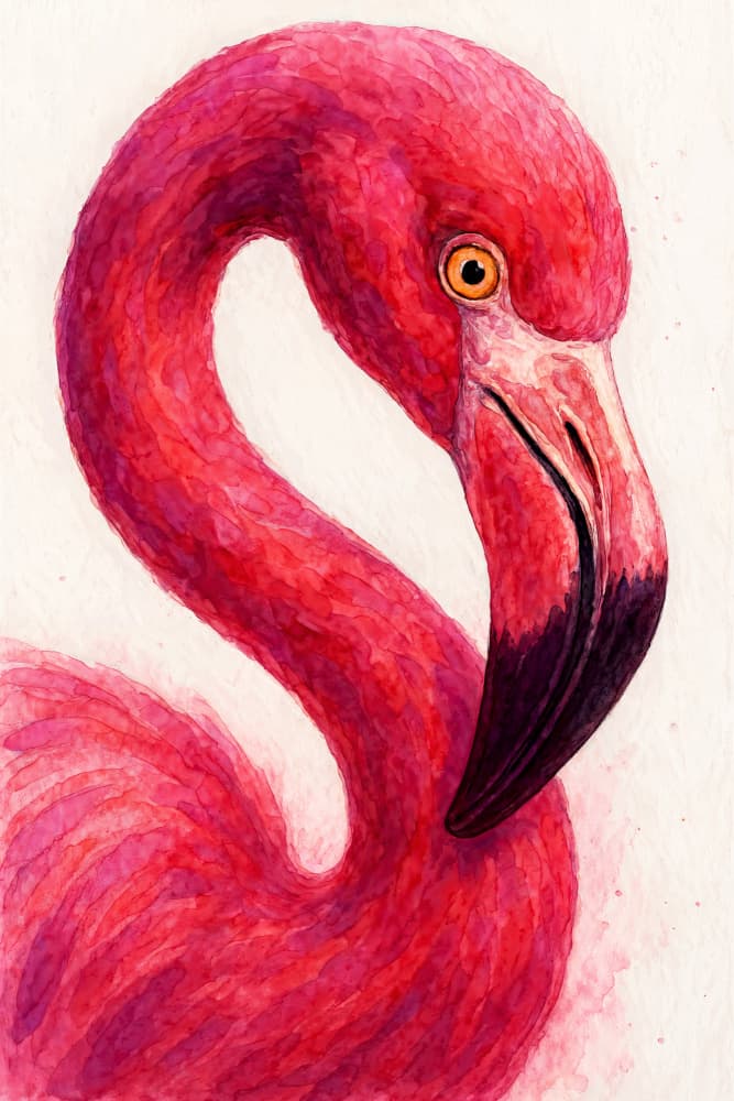 Elegant Pink Flamingo by Natalie Bruns — canvas wall art