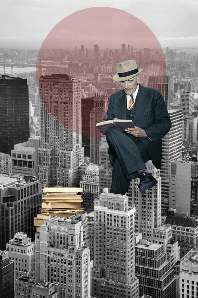 Gentleman Over The City by Marja van den Hurk — canvas wall art