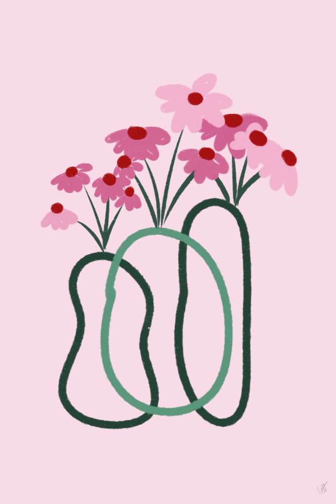 Modern Pink Botanicals by Anne-Marie Volfova — canvas wall art