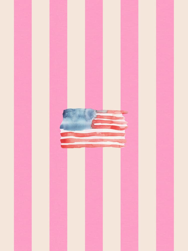 Pink Striped American Flag by Jolly and Dash — canvas wall art