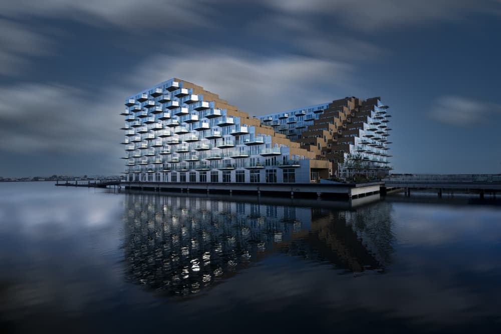 Modern Waterfront Reflections by Greetje van Son — canvas wall art