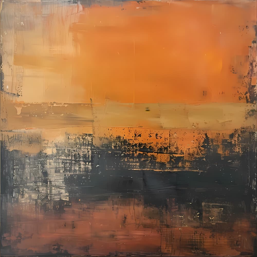 Fiery Horizon Abstract by Layla Oz — canvas wall art