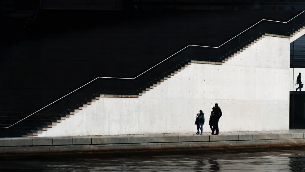 Modern Geometric Staircase by Michel Groleau — canvas wall art