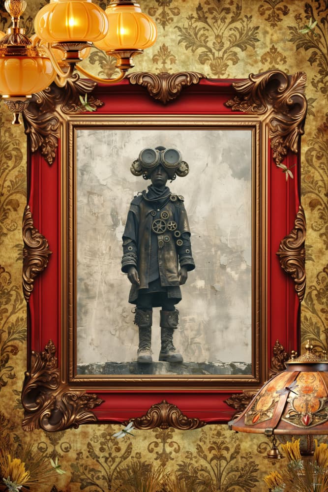 Mysterious Steampunk Figure by Sue Skellern — canvas wall art