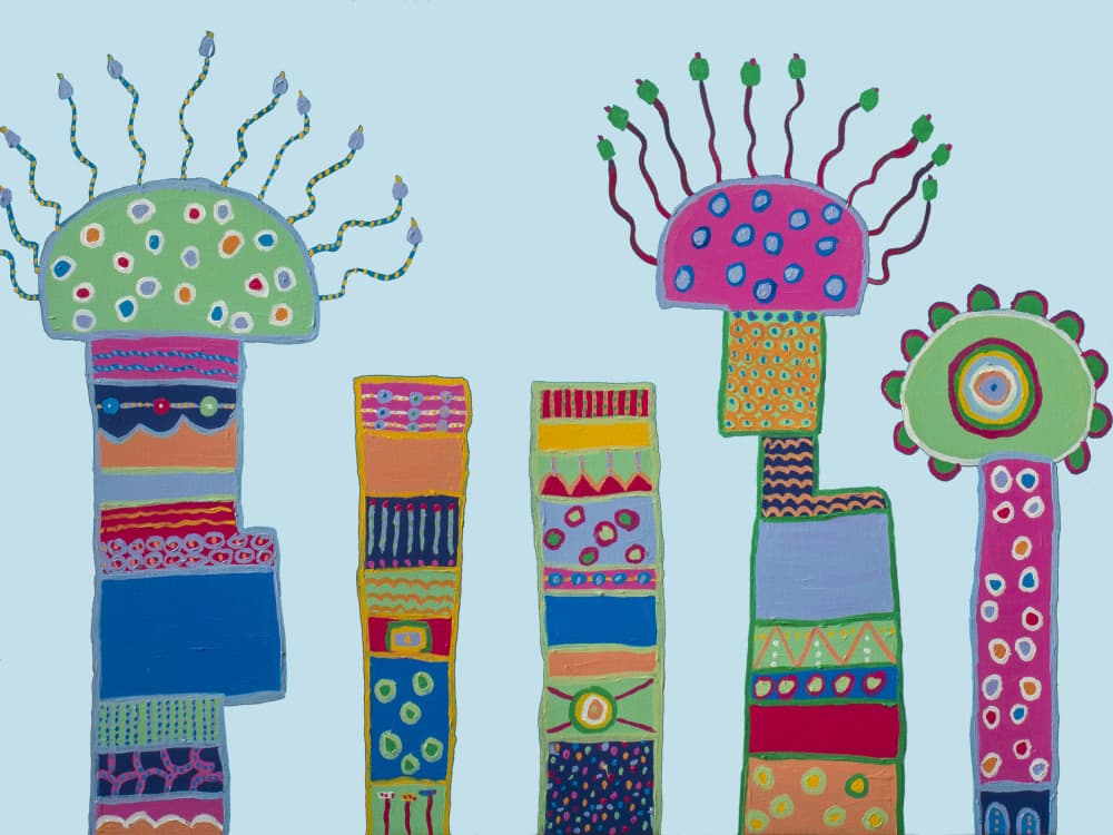 Vibrant Abstract Garden by Helen Joynson — canvas wall art