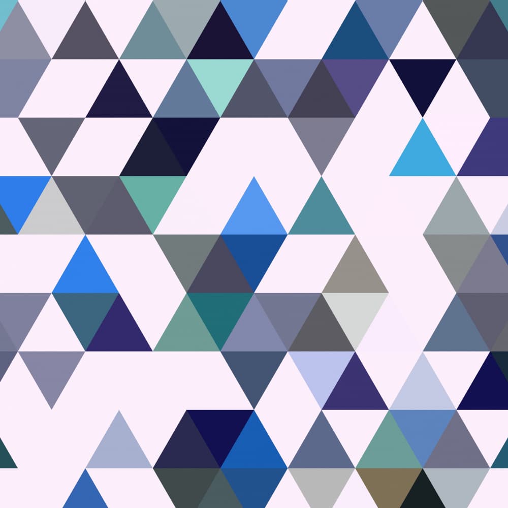 Modern Blue Geometric Triangles by Josie George — canvas wall art